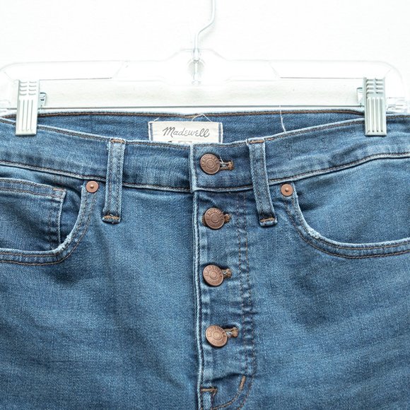 Madewell High Rise Raw Hem Button Fly Skinny Jeans - Picture 3 of 6